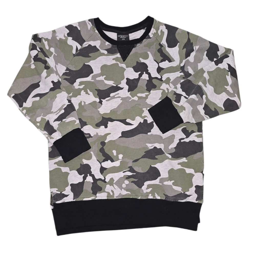 Little Bipsy Camouflage Crewneck Sweater - Green Camo Size 9/10 Kids